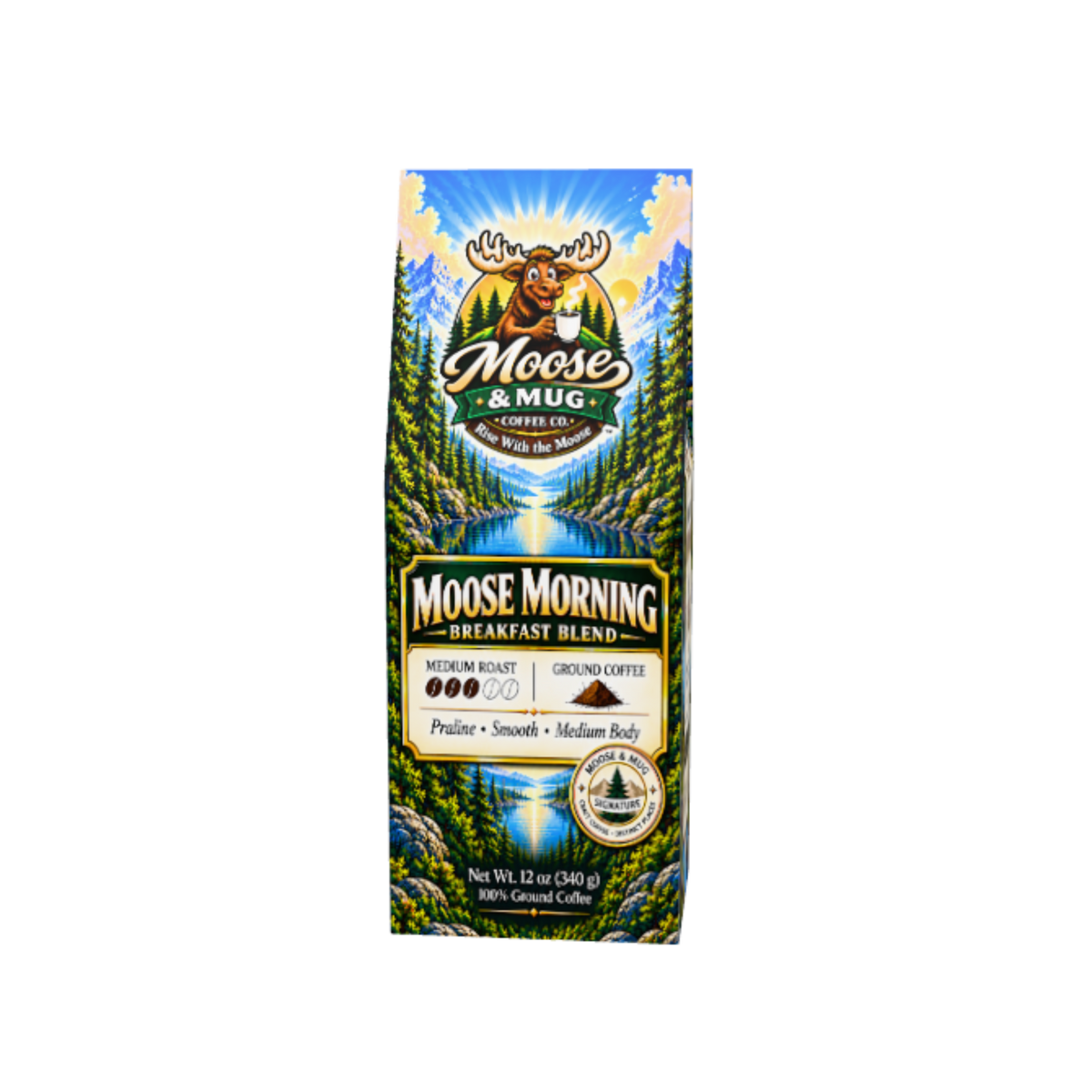 Moose Morning medium roast ground coffee