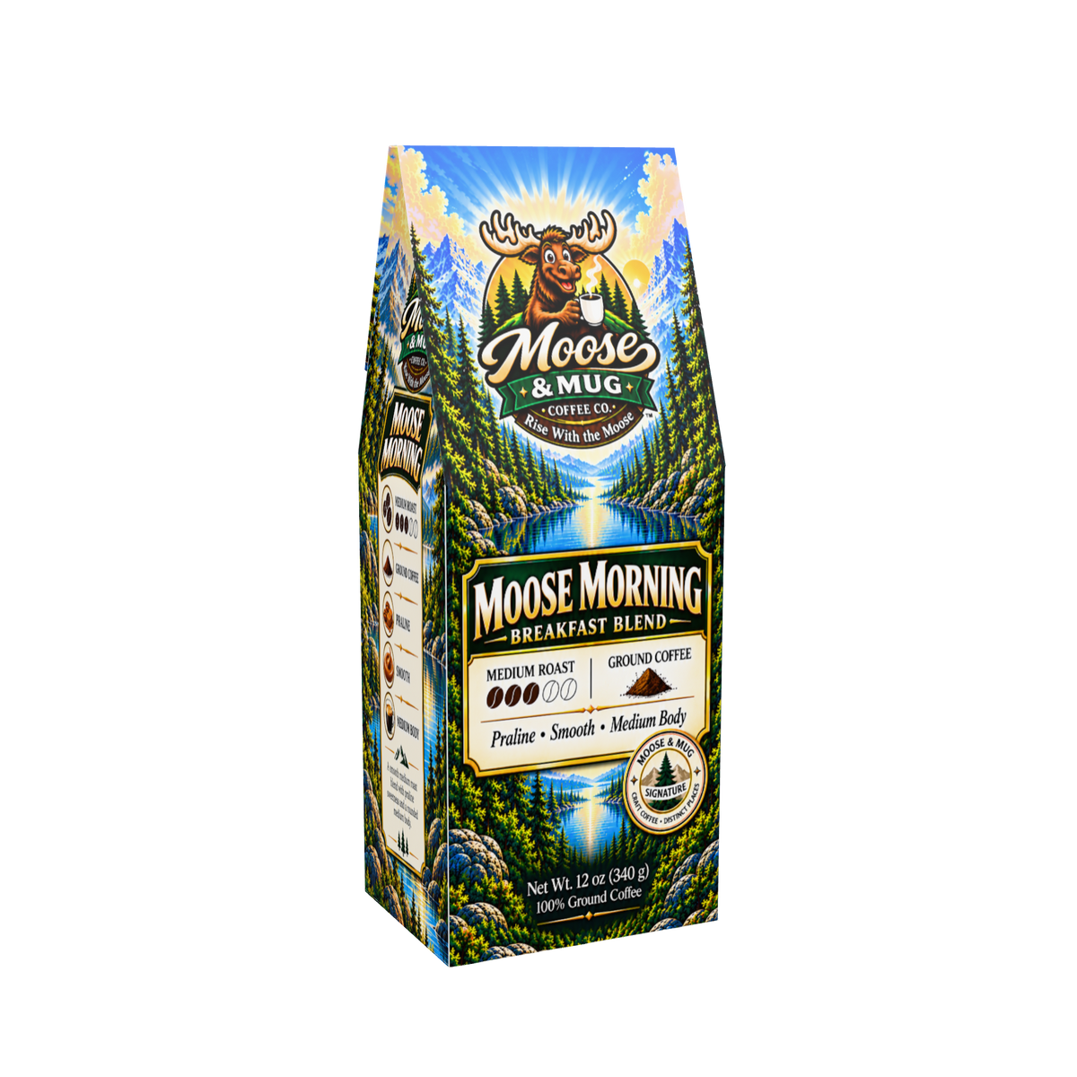 Moose Morning ground coffee by Moose & Mug Coffee Co.